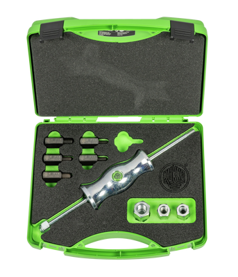 KUKKO KS-22-01-UNC, Slide hammer sets in a case with thread adapters in various sizes_main