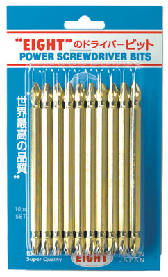 Eight Tool EA-02G No.3X100, Insert Bit, Cross Point Screwdriver Bit, 6.35mm. Shank, 9mm. Groove_main