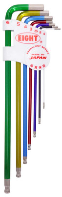 Eight Tool TLC-S7,  Multi-Color Taper Head Hex Key 7Pcs.  1.5-6mm Set_main