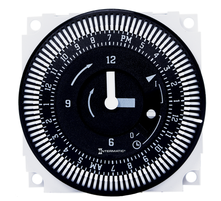 Intermatic FM1STUZH-120U, 24-Hour 120V Electromechanical Panel Mount Timer Module with Manual Override, 15 Minute Intervals, 21A, SPDT_main