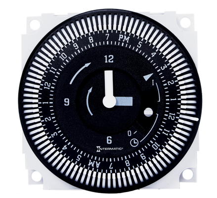 Intermatic FM1QTUZH-120U, 24-Hour 120V Electromechanical Panel MountTimer Module with Battery Backup and Manual Override, 15 Minute Intervals, 21A, SPDT_main