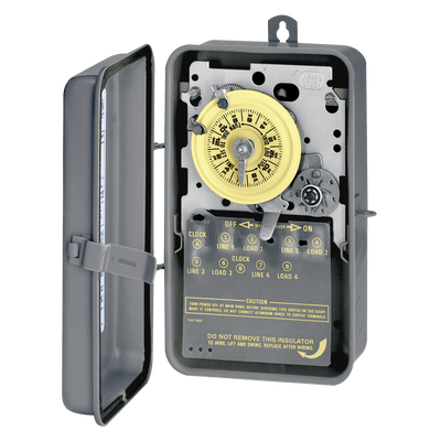 Intermatic T1471BR, 24-Hour Mechanical Time Switch with Skip-a-Day, 120 VAC, 60Hz, 4-SPST, Outdoor Metal Enclosure, 1 Hour Interval_main