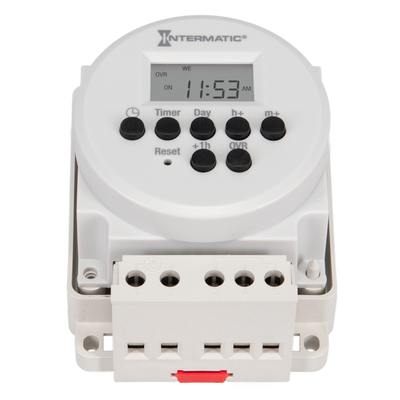 Intermatic FM1D14A-LV, 24-Hour or 7-Day 12/24 VDC, 24 VAC Electronic Surface/DIN Rail Mount Module, 15 A, 14 Setpoint Programs, SPDT_main