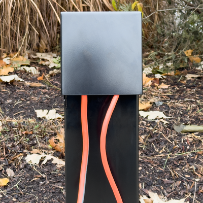 Intermatic OP5BK18, 5x5 18" Double Gang Hinge Top Pedestal, Black_main