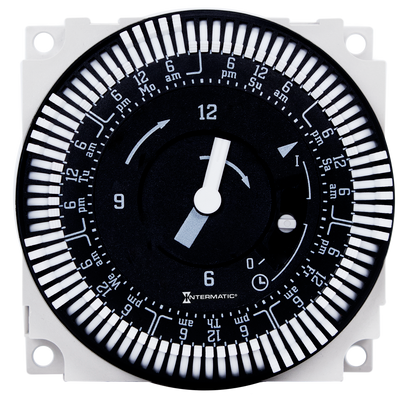 Intermatic FM1QWUZH-120U, 7-Day 120V Electromechanical Panel Mount Timer Module with Battery Backup and Manual Override, 2 Hour Intervals, 21A, SPDT_main