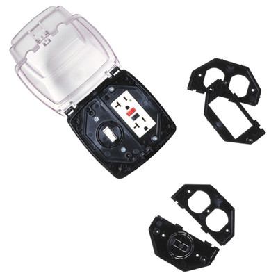 Intermatic WP1220C, Plastic In-Use Weatherproof Cover, Double-Gang, Vrt, 2.25" Clear_main