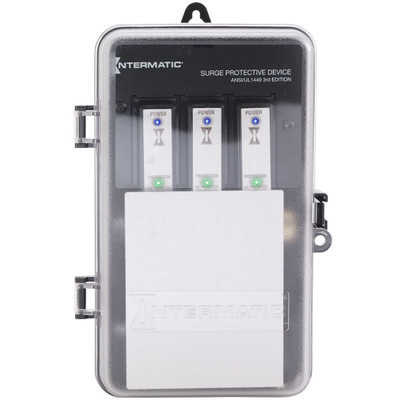 Intermatic IG2240-PK, Surge Protective Device, 6-Mode, 120/240 VAC 1Ph, Type 2, Outdoor Plastic, Connected Equipment Warranty 10yr $25,000_main