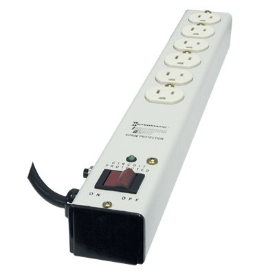 Intermatic IG2012B153, Surge Protective Device, Point-of-use strip, White, 3-Mode, 6 Outlets, 125 VAC, Type 3, Connected Equipment Warranty 5 yr $5,000_main