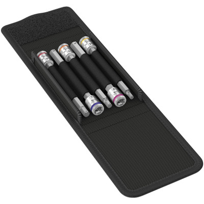 Wera 003345, 8740 A HF 1 Zyklop bit socket set with holding function, 1/4" drive, 5 pieces