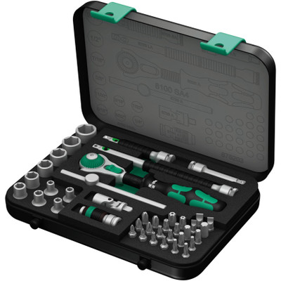 Wera 003535, 8100 SA 4 Zyklop Speed Ratchet Set, 1/4" drive, imperial, 41 pieces