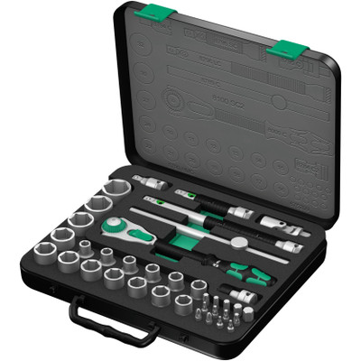 Wera 003645, 8100 SC 2 Zyklop Speed Ratchet Set, 1/2" drive, metric, 37 pieces