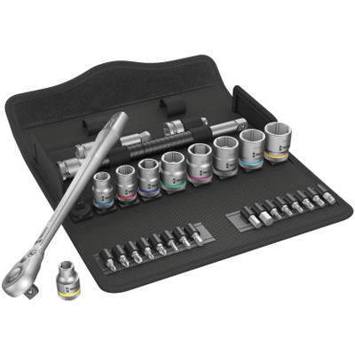 Wera 004051, 8100 SB 11 Zyklop Metal Ratchet Set with switch lever, 3/8" drive, imperial, 29 pieces