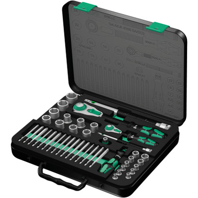 Wera 160785, 8100 SA/SC 2 Zyklop Speed Ratchet Set, 1/4" drive and 1/2" drive, metric, 43 pieces