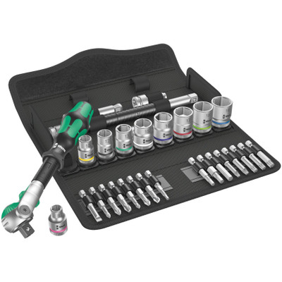 Wera 004046, 8100 SB 6 Zyklop Speed Ratchet Set, 3/8" drive, metric, 29 pieces