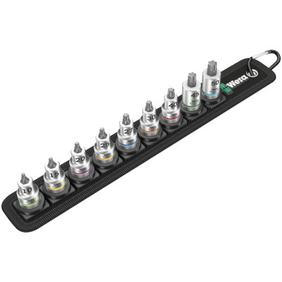Wera 003972, Belt B 3 TORX® HF Zyklop bit socket set with holding function, 3/8" drive, 9 pieces