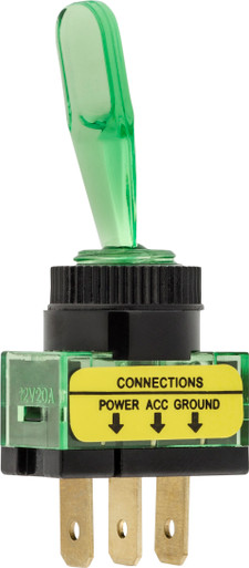 Auveco 13524, Illuminated Toggle Switch-Green - WhaleSupply.com
