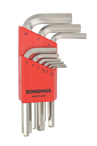 Bondhus 17099 Set Of 9 BriteGuard Plated Ball End L-Wrenches – 1.5mm To 10mm Extra Long Hex Keys