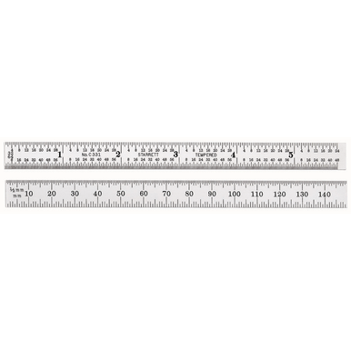 Starrett C331-150, Full-Flexible Steel Rule with Millimeter and Inch ...