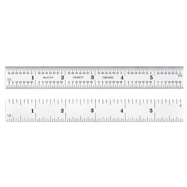 C604r Starrett C604R-6, Spring-Tempered Steel Rule with Inch Graduations ...