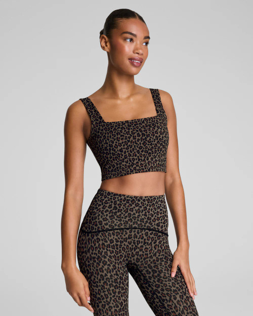 Spanx Black Embossed Leopard Tank