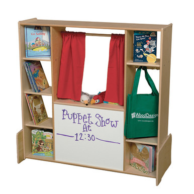 Puppet Storage Racks Puppet Theater, Play Store, Literacy Center with Side and Back Storage ...