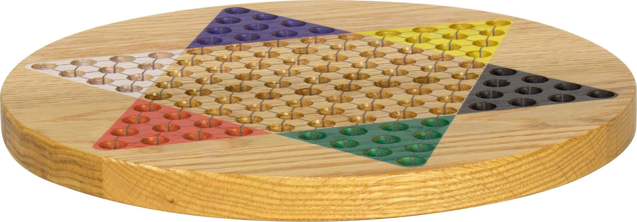 Maple Landmark Chinese Checkers, Printed Oak - Endeavour Toys