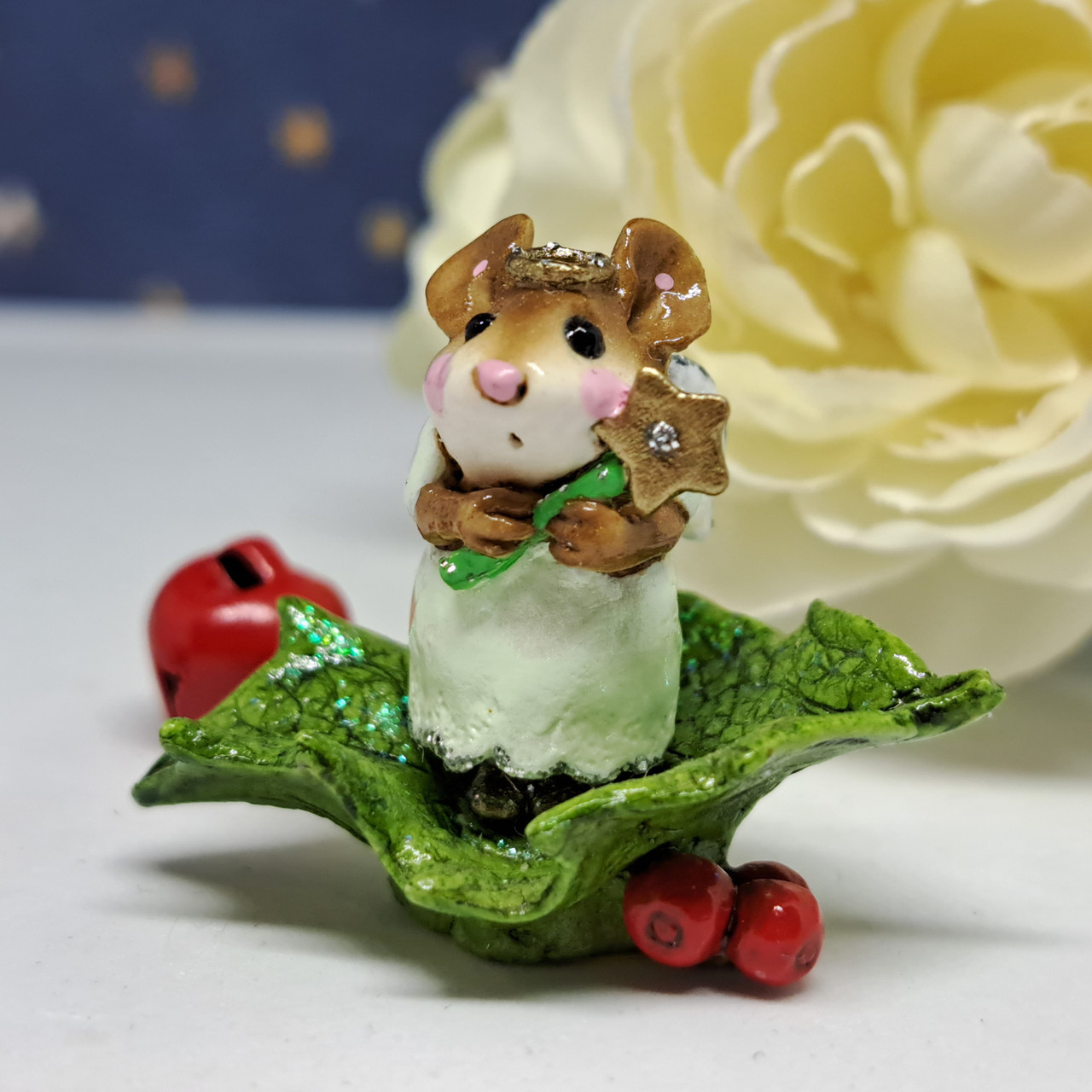 wee forest folk エンジェル Wee Forest Folk Miniatures M-230 - Little Holly Angel (Green