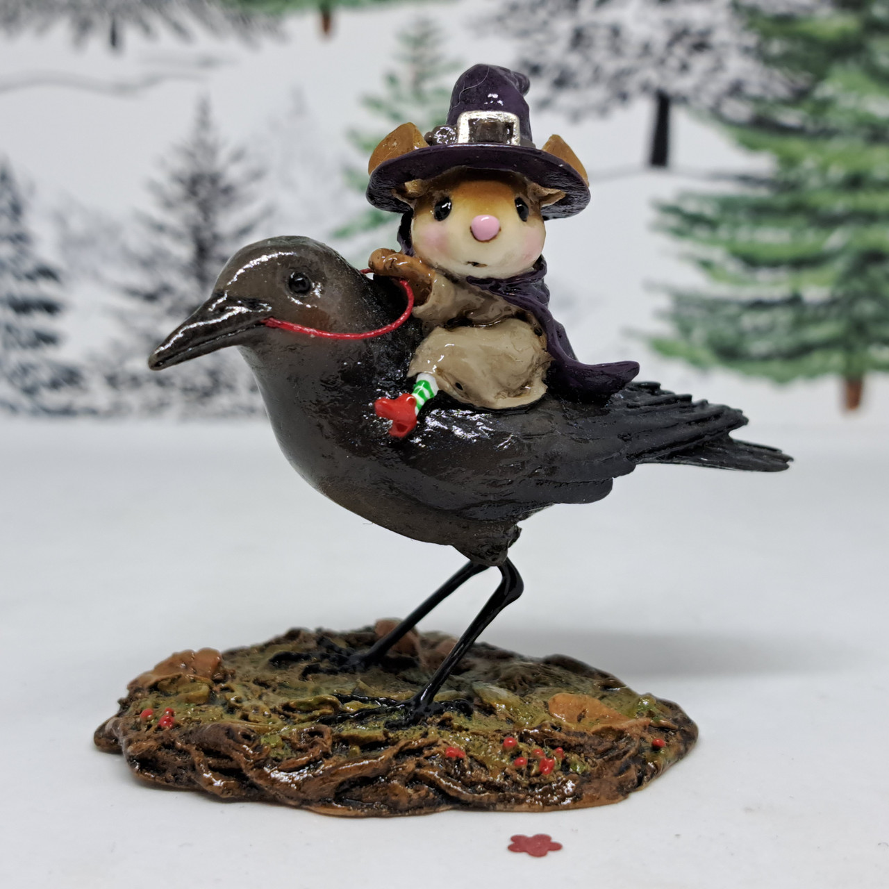 Wee Forest Folk Miniatures M-378 - The Raven Red-Eye (Black