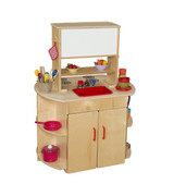 All-In-One Play Kitchen Center View of Sink and Markerboard
