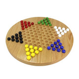 Maple Landmark Wooden Chinese Checkers Game, Oak
