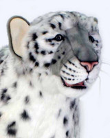 Snow Leopard Jacquard Large Stuffed Animal, Leopard Plush Toy