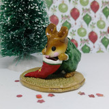 Wee Forest Folk Miniatures M-142 - Chris-Mouse Stocking (Green/Red) 