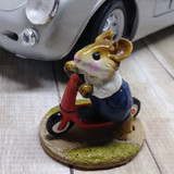 Wee Forest Folk Miniatures M-152 - Scooter Mouse (Red/Blue)