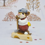 Wee Forest Folk Miniatures MS-10 - Golfer Mouse (White) 