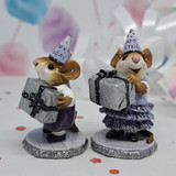 Wee Forest Folk Miniatures M-223 and M-224 - Party Boy and Girl (Plum) 