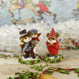 Wee Forest Folk Miniature Figurines CC-1 and CC-2 - Scrooge and Bob Cratchit & Tiny Tim . A Christmas Story miniature figurines.