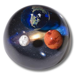 Shasta Visions Andromedome Paperweight - 4 Inch Diameter, Earth, Moon & Mars (126-1) Shasta Visions Andromedome Paperweight - 4 Inch Diameter, Earth, Moon & Mars (126-1)
