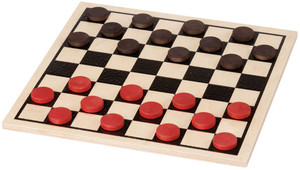 Checkers, Basic Board, Plain Set by Maple Landmark Checkers, Basic Board, Plain Set by Maple Landmark