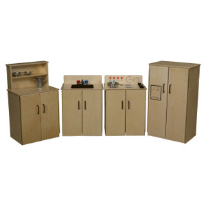 Classic Play Kitchen, Set of Four Appliances with Brown Sink and Knobs Classic Play Kitchen, Set of Four Appliances with Brown Sink and Knobs