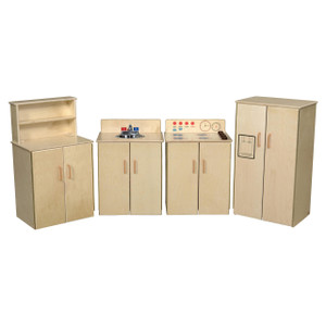 Classic Play Kitchen, Set of Four Appliances with Deluxe Hutch 