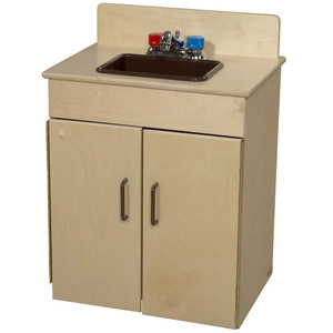 Classic Wooden Play Sink with Brown Handles and Sink Classic Wooden Play Sink with Brown Handles and Sink