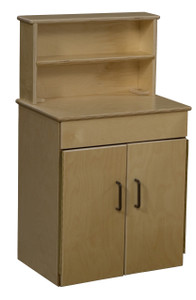 Classic Wooden Play Kitchen Deluxe Hutch with Brown Handles Classic Wooden Play Kitchen Deluxe Hutch with Brown Handles