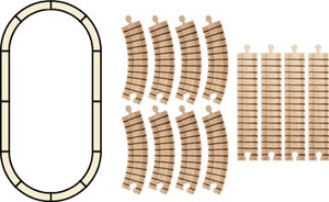 Wooden Train Track, Oval Set By Maple Landmark (11120) Wooden Train Track, Oval Set By Maple Landmark (11120)