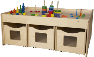 Activity Island with Optional Rolling Storage Bins Activity Island with Optional Rolling Storage Bins
