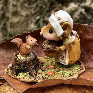 Wee Forest Folk Miniatures M-714 - Abigail's Acorn (Mustard) Wee Forest Folk Miniatures M-714 - Abigail's Acorn (Mustard)