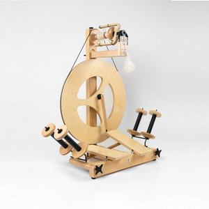 Louet S10 Concept 3-Spoke Irish Tension Double Treadle Spinning Wheel with Sliding Flyer Guides SP0111