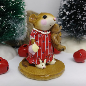 Wee Forest Folk Miniatures M-218 - Mousey's Bunny Slippers (Red) Wee Forest Folk Miniatures M-218 - Mousey's Bunny Slippers (Red)
