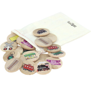 Travel Size Memory Tile Game, Railroad Travel Size Memory Tile Game, Railroad