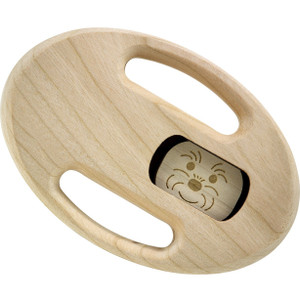 Peek-A-Boo Wooden Cheri Rattle, Unfinished, By Maple Landmark