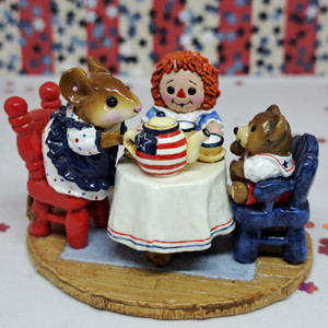 Wee Forest Folk Special M-177 - Tea for Three (RWB w/ Flag) 
